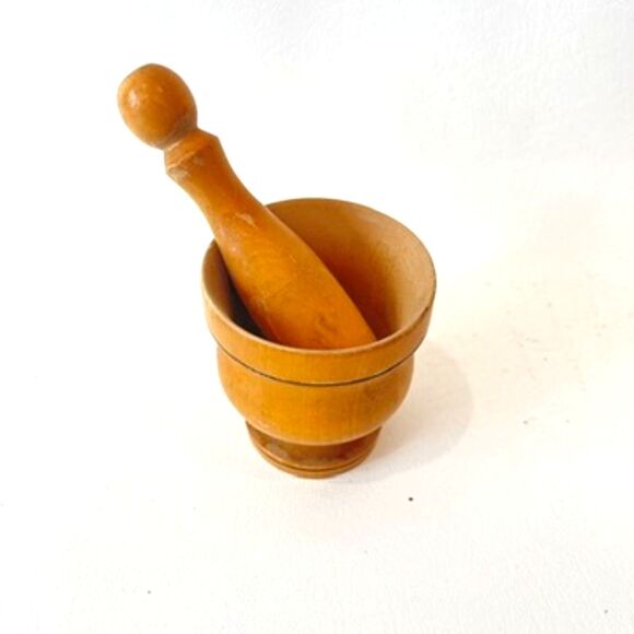 Vintage French Mortar and Pestle Wooden - Picture 2 of 6